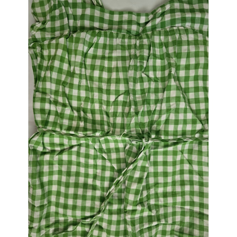 Draper James RSVP Green Gingham Tiered Midi Dress Cotton Ruffle Strap Size M - Picture 6 of 16